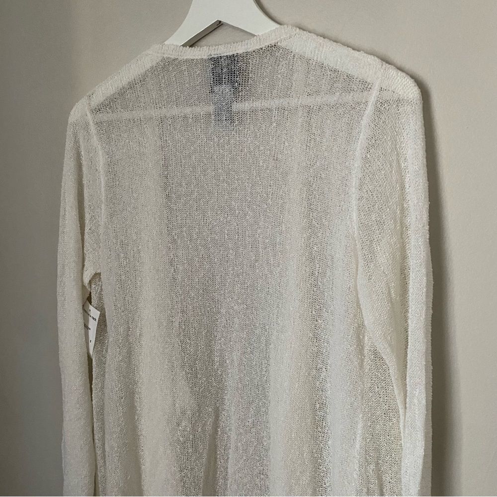 Rain + Rose Cardigan Sweater Whisper White Knit Lightweight Casual Neutral - Picture 6 of 9